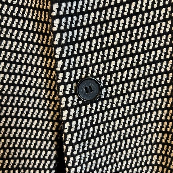 Ann Taylor Black and White Tweed Single Breasted 3/4-Sleeve Jacket Size Medium - Picture 5 of 15